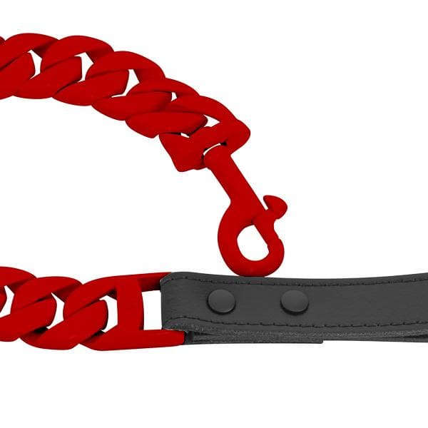 Hellboy Red Leash 1.25 Inch Cuban Link Lead for Large Dogs Pit Bull Bully Rottweiler Cane Corso Premium - BIG DOG CHAINS®