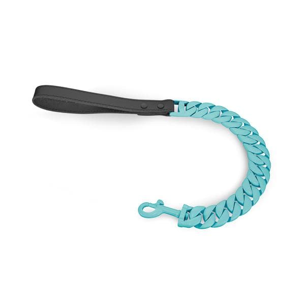 Monaco Cuban Link Leash for Large Strong Dogs Blue Turquoise Stainless Steel Unique Design Premium - BIG DOG CHAINS®