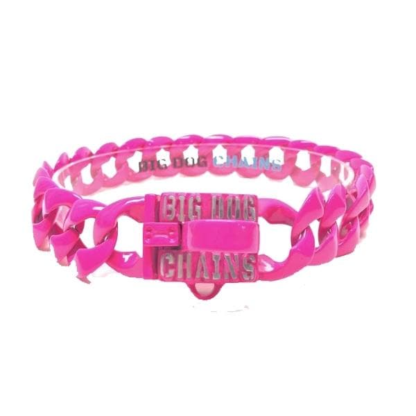 Pink chain dog collar hotsell