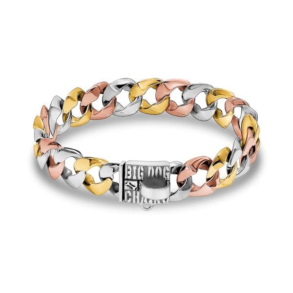 Tri Color Gold Luxury Dog Collar BIG DOG CHAINS BIG DOG CHAINS