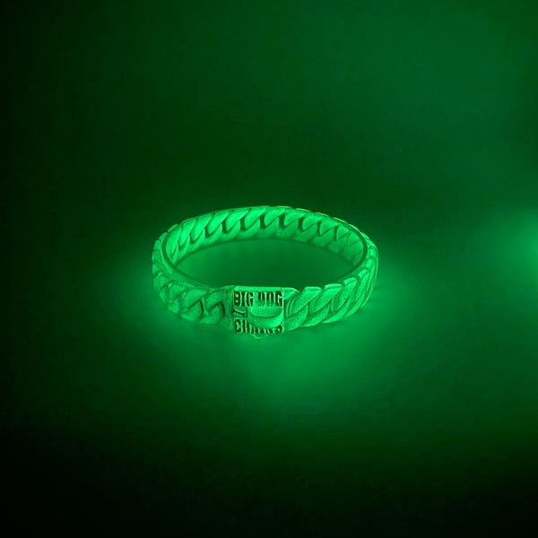 The Havana Custom Arctic White Glow In The Dark Cuban Link Dog Collar Premium Quality - BIG DOG CHAINS®