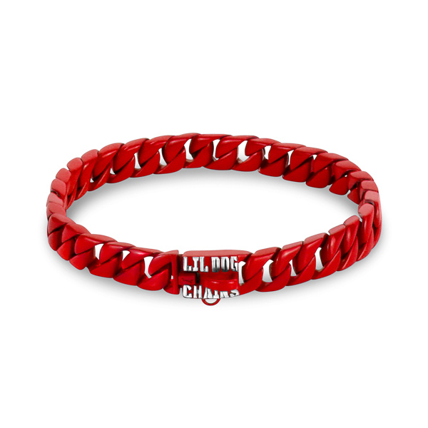 The Lil Romeo 0.5 Inch Red Cuban Link Dog Collar for Small Dogs 7-14 Inch Neck Premium Quality - BIG DOG CHAINS®