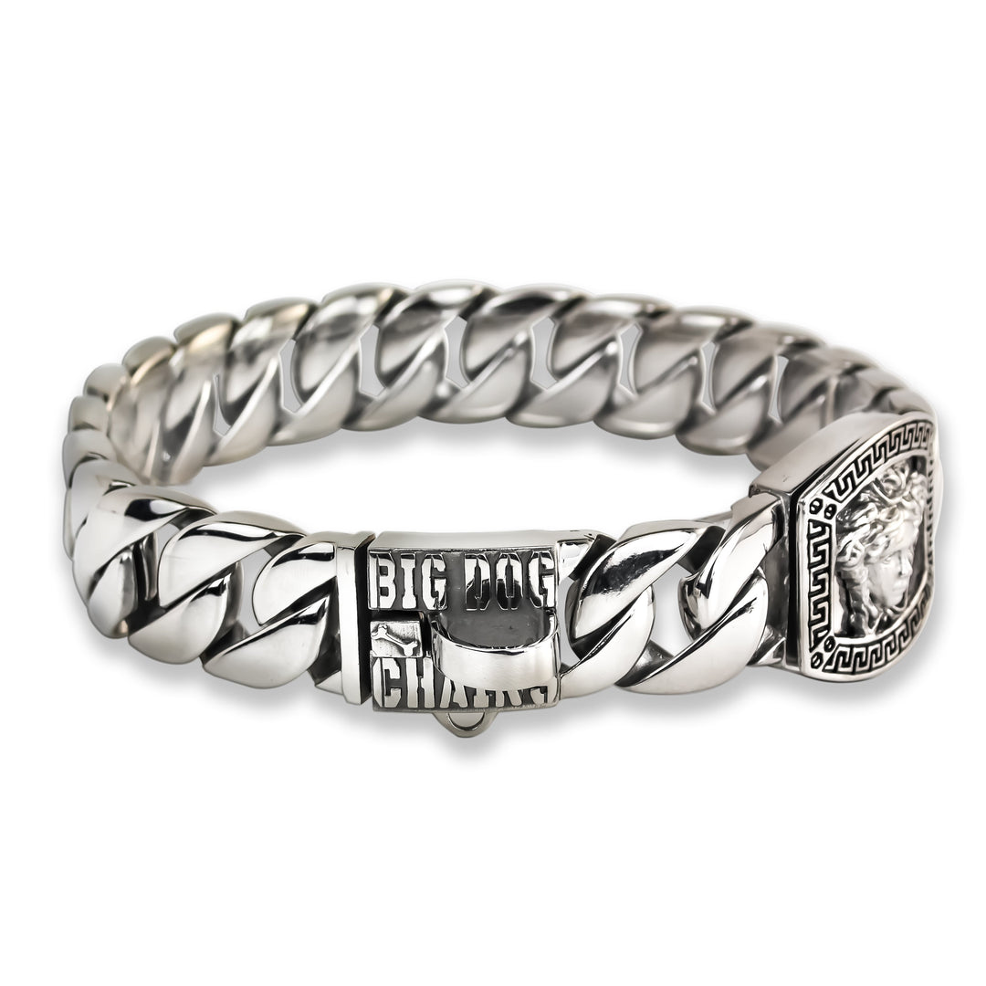 THE MEDUSA SILVER - Cuban Link with Custom Medusa Link Premium (1", 1.25", 1.75")