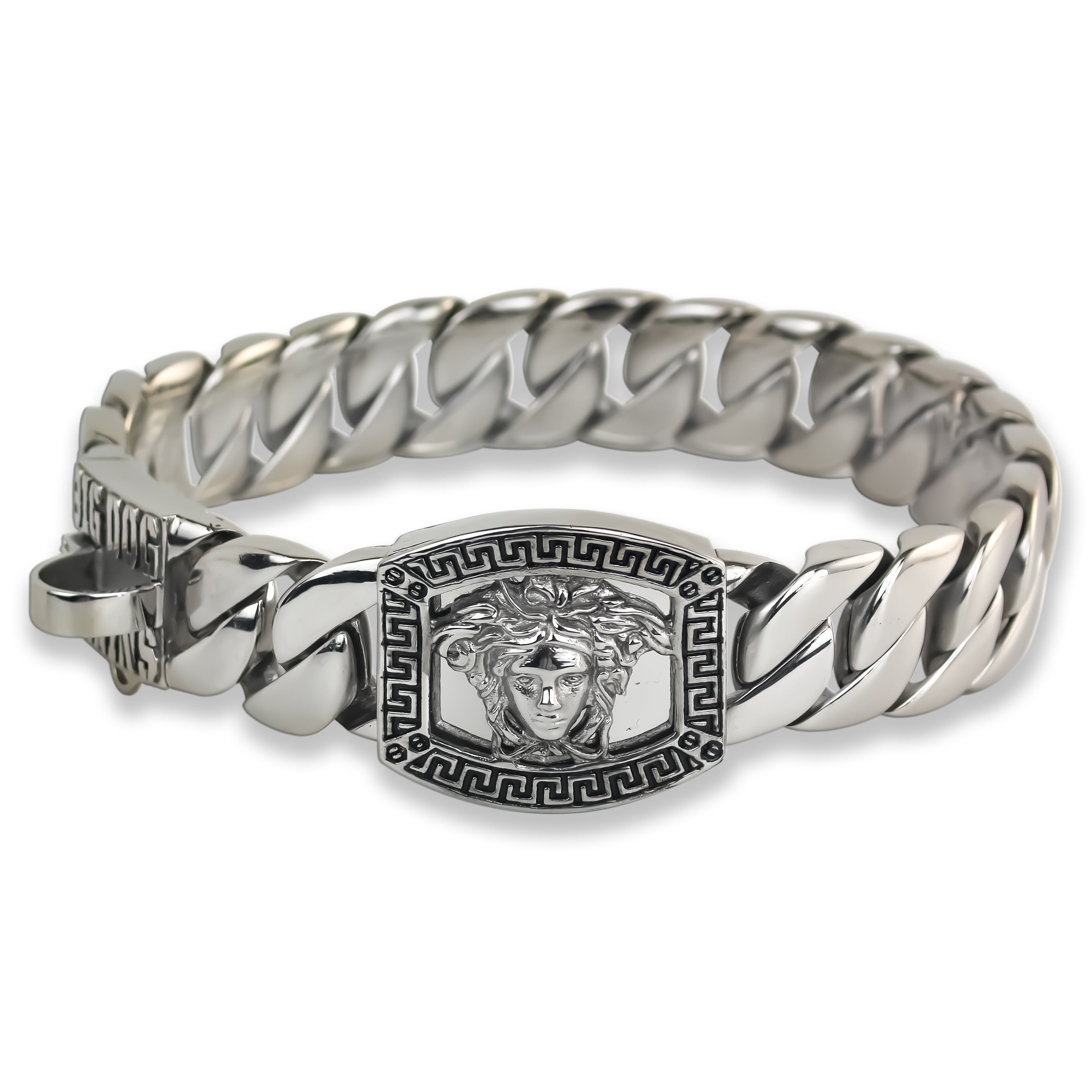 THE MEDUSA SILVER Cuban Link with Custom Medusa Link - BIG DOG CHAINS ...