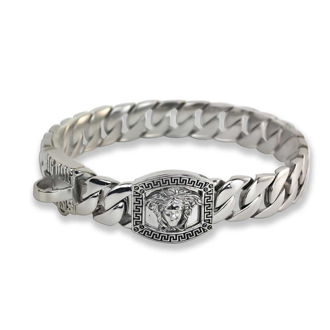 THE MEDUSA SILVER - Cuban Link with Custom Medusa Link Premium (1", 1.25", 1.75")