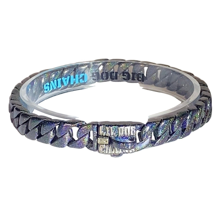 THE ALEXANDRITE dog collar featuring Cuban link design custom fitted for small dogs 9-18 inch neck - BIG DOG CHAINS® small dog premium collection