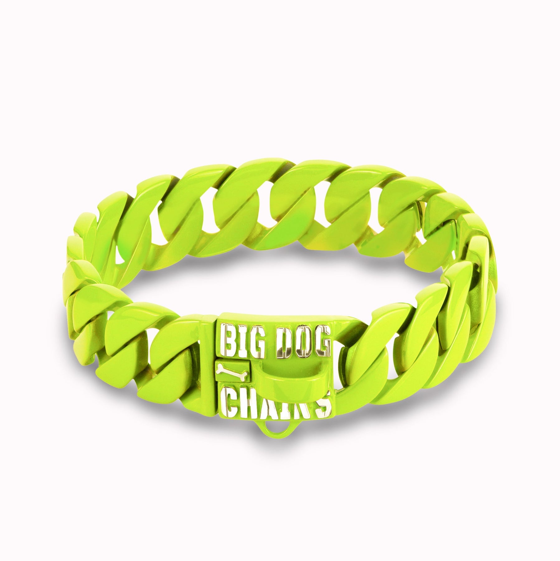 THE CAPELLA Neon Yellow Fluorescent Dog Collar XXL Cuban Link - BIG DOG ...