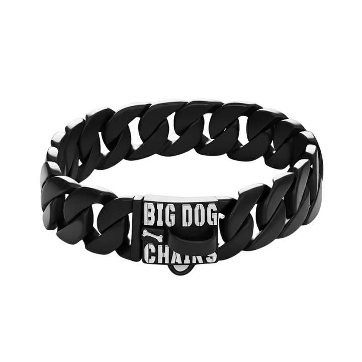 The_HUNTER_Black_Cuban_Link_XL_Dog_Collar _Custom_Extra_Large_for_Strong_Dogs_Like_XL_Bully_Cane_Corse_Presa_Canario_Pit_Bull_Bull_Mastiff_and_More_Unique_Luxury_Black_Finish_Dog_Collar_BIG_DOG_CHAINS