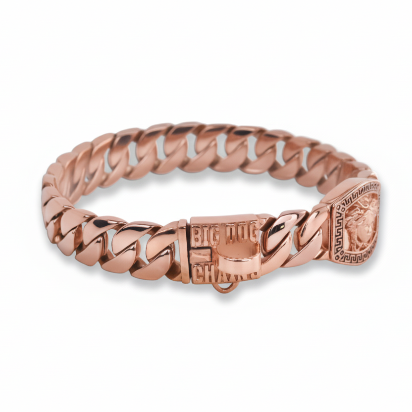 THE MEDUSA ROSE GOLD, available in 1", 1.25", and 1.75" widths.