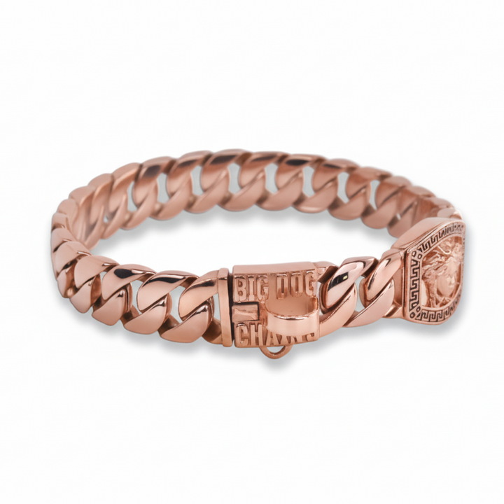THE MEDUSA ROSE GOLD, available in 1", 1.25", and 1.75" widths.