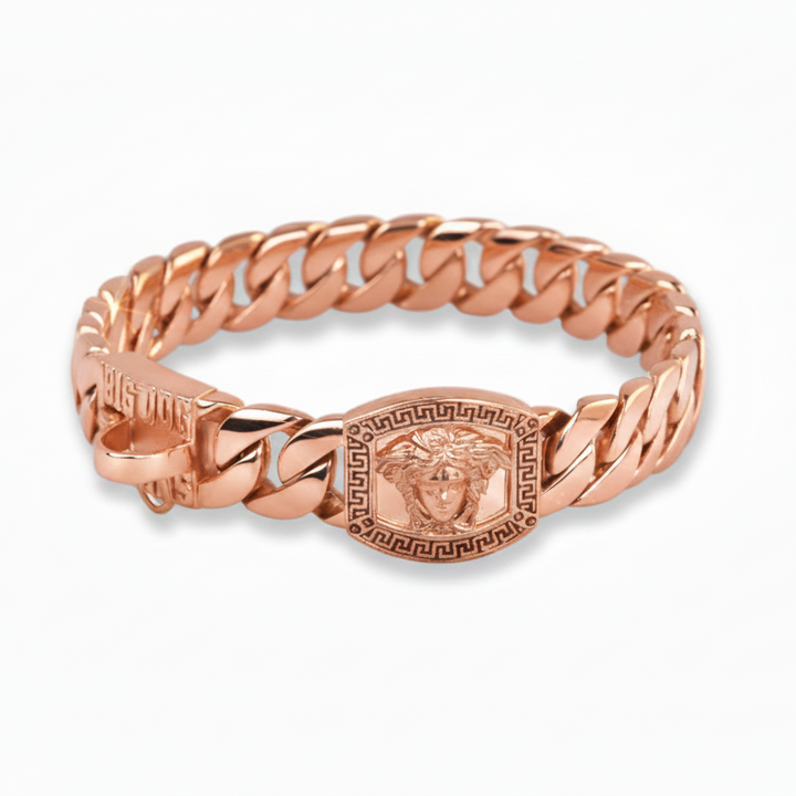 THE MEDUSA ROSE GOLD, available in 1", 1.25", and 1.75" widths.