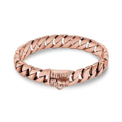 CUBANITO_ROSE_Gold_Dog_Collar_Custom_Cuban_Link_Rose_Gold_FInish_with_Stainless_Steel_Links_Strong_and_Reliable_for_Small_Dogs_like_Chihuahu_Poodles_Micro_Collar_BIG_DOG_CHAINS