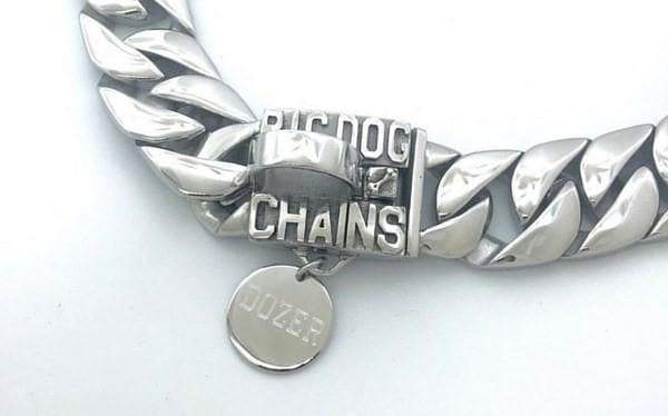 Caesar Stainless Steel Dog Collar  High Refletive Polished Custom Dog Tags Metal Personalized dog collar tags ID - BIG DOG CHAINS