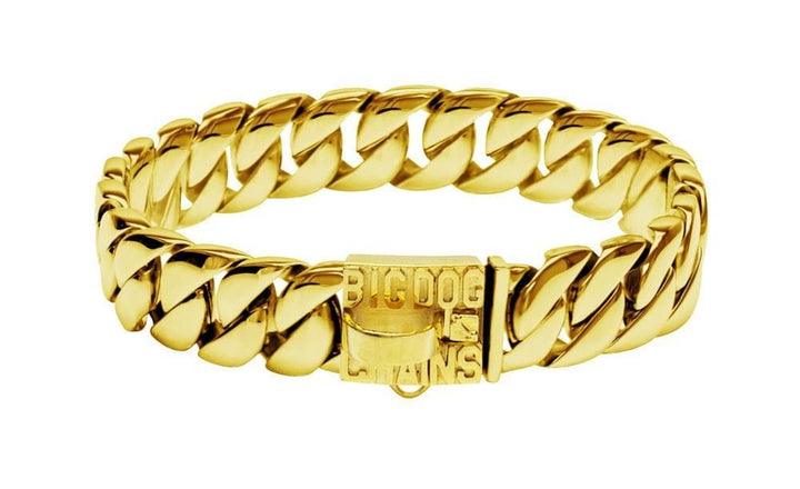 KILO SOLID 10K GOLD BIG DOG CHAINS COLLAR
