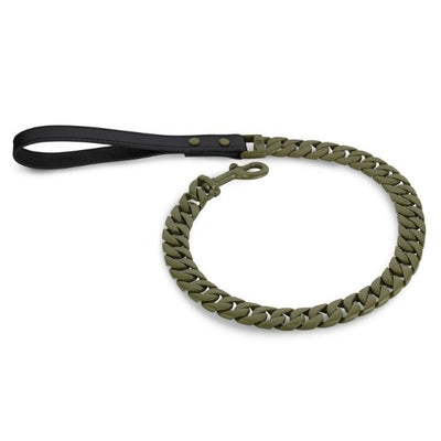 The_Marine_Leash_Custom_OD_Olive_Drab_Cuban_Link_Dog_Leash_BIG_DOG_CHAINS