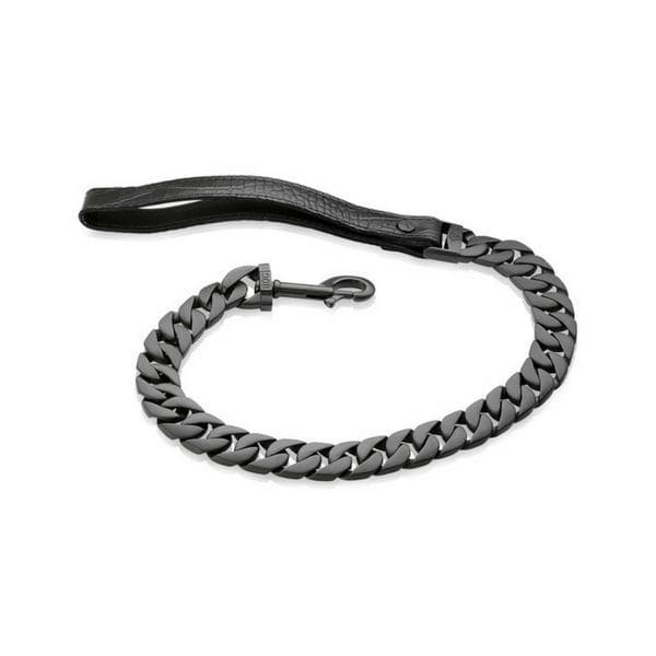 Venom Black Leash and Military Leash Stainless Steel Custom Cuban Link Dog Lead and Leash for Large and Strong dogs - BIG DOG CHAINS
