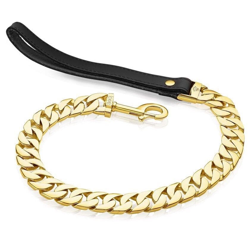 Gold Cuban Link Luxury dog Leash - BIG DOG CHAINS